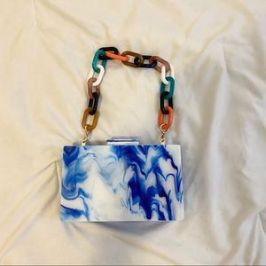 Marble Clutch with Chain